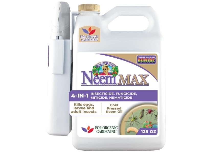  Bonide Captain Jack's Neem Max, 128 oz Ready-to-Use Spray Cold Pressed Neem Oil, Multi-Purpose Insecticide, Fungicide, Miticide and Nematicide