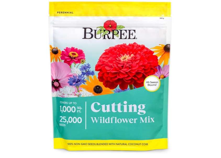 Burpee Wildflower Seeds Cutting Mix | 25,000 Bulk Seeds, Multi, 1 Bag | 15 Varieties of Non-GMO Flower Seeds | Perennial Wildflower Seeds Pollinator Mix 