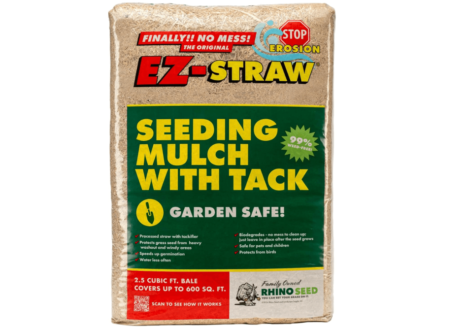 
EZ-Straw Seeding Mulch with Tackifier - Biodegradable Processed Straw a 2.5 CU FT Bale (Covers up to 600 sq. ft.)