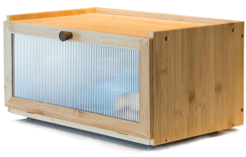 
ETMI Bamboo Bread Box for Kitchen Counter-Large Capacity Bread Storage Container Farmhouse Bread Box with Window