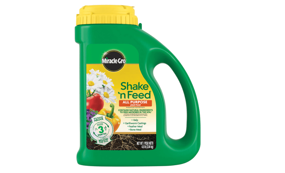 
Miracle-Gro Shake 'N Feed All Purpose Plant Food, For In-Ground and Container Plants, Feeds for up to 3 Months, 4.5 lbs