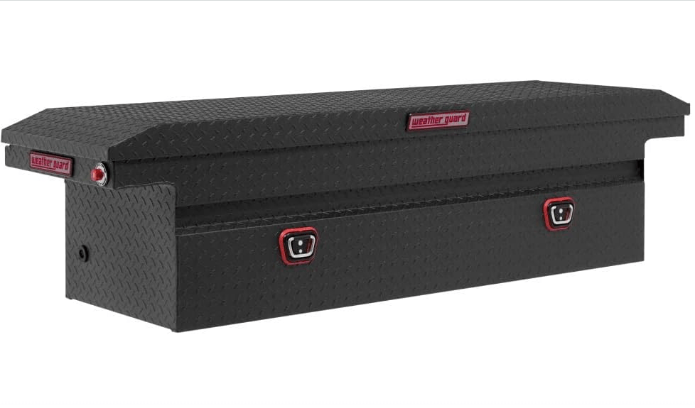 
Weather Guard Saddle Truck Tool Box Aluminum Full Low Profile Textured Matte Black 10.2 Cu Ft