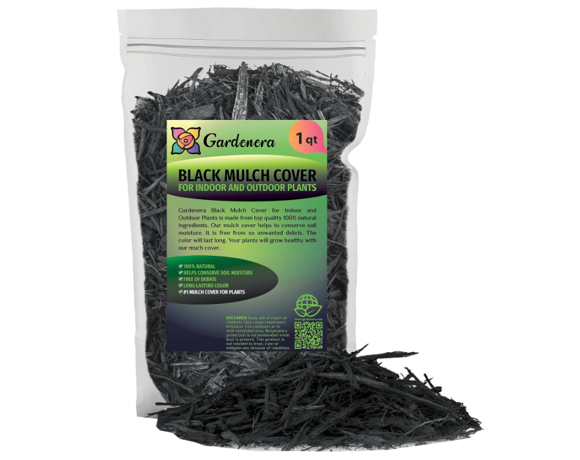 
Gardenera Premium Black Mulch Cover - Enhance Your Landscape with Vibrant Color and Nutrient-Rich Benefits - 1 Quart