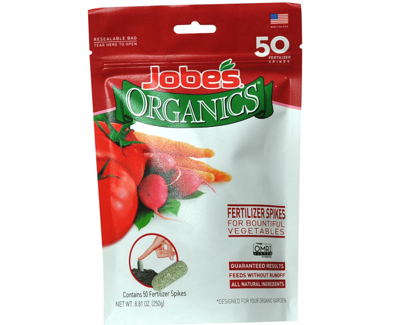  Jobe’s Organics Garden Fertilizer Spikes, Easy Plant Care Fertilizer for Vegetable Gardens and Tomato Plants, 50 Count