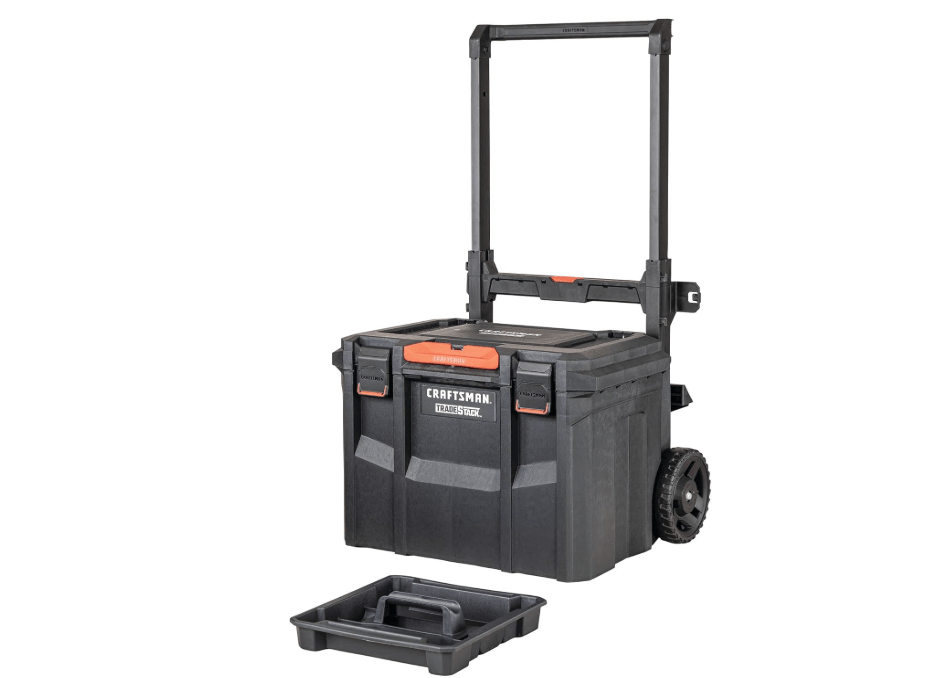 
CRAFTSMAN TRADESTACK Tool Box with Wheels, Waterproof, Stackable System, Portable Rolling Storage for Indoor/Outdoor Use, 22.5 Inch 