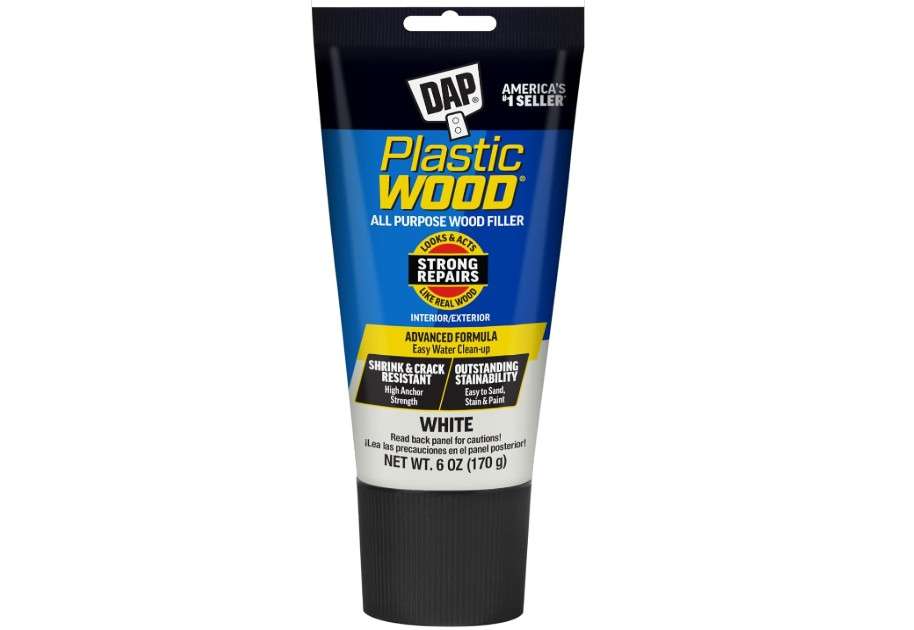  DAP Plastic Wood All Purpose Latex Wood Filler, White, 6 Oz - Packaging may vary