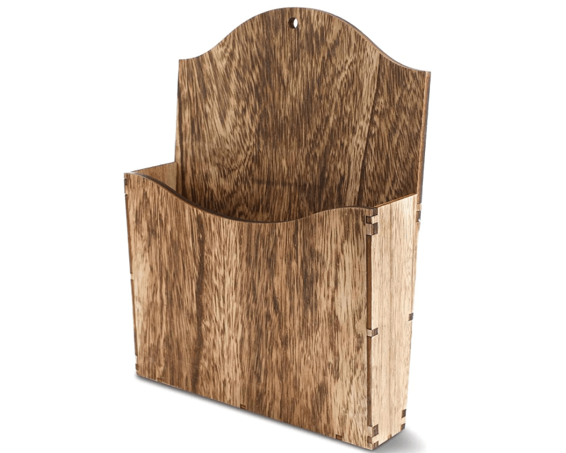 
Juvale Rustic Wood Wall Mounted Magazine Rack and File Organizer with Menu Basket - Magazine Holder - Mail Organizer