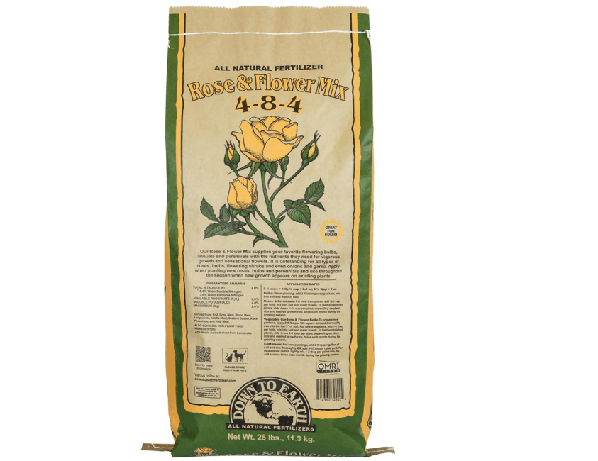 
Down to Earth All Natural Fertilizer Rose & Flower Mix 4-8-4, 25 lb Bag Organic Plant Food for Roses, Bulbs, Perennials