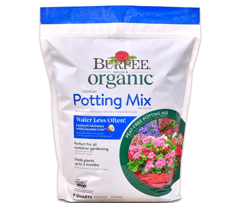 Burpee, 9 Quarts | Premium Organic Potting Natural Soil Mix Food Ideal for Container Garden-Vegetable, Flower & Herb Use for Indoor Outdoor Plant