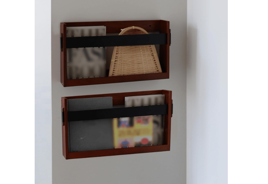 TIAYIA Wall-Mounted Wood Magazine rack,Size:17.3" x 3.5" x10.6 ,Magazine Holder for