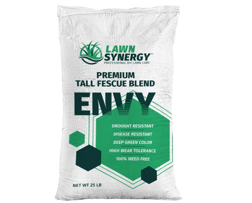 Envy Turf Type Tall Fescue Grass Seed - 25lbs. - 100% Weed Free - Drought Tolerant - Disease Resistant - Dark Green Color