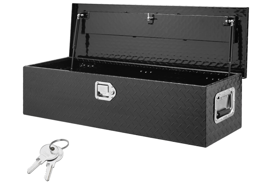 
VEVOR Heavy Duty Aluminum Truck Bed Tool Box, Diamond Plate Tool Box with Side Handle and Lock Keys, Storage Tool Box Chest Box Organize