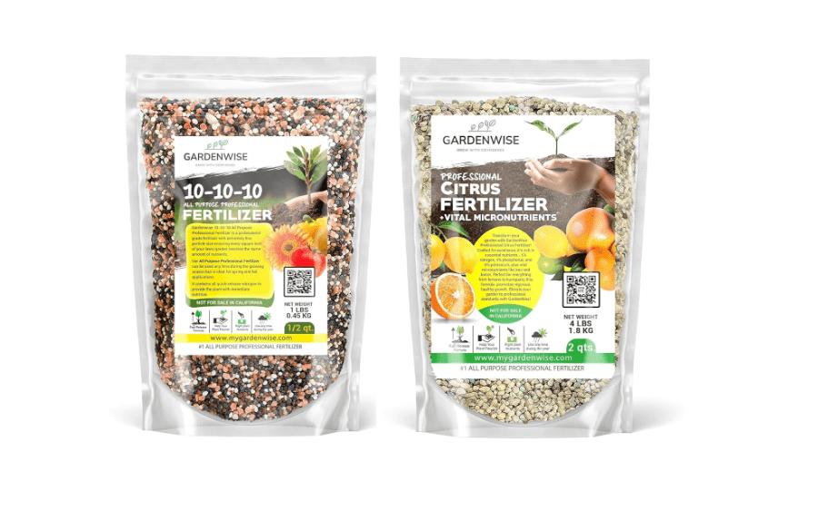  GARDENWISE 10-10-10 All Purpose Professional Fertilizer & Citrus Fertilizer Bundle for Indoor/Outdoor Plants; Shrub, Tree, Lawn, Vegetable, Orange,