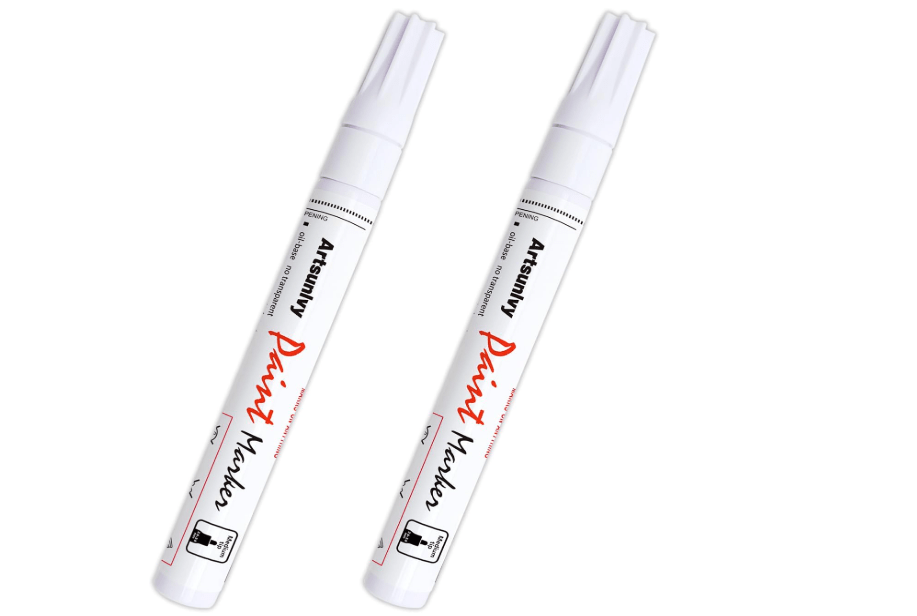 
Artsunlvy White Paint Pens marking pens Permanent Markers - 2 Pack Oil Based Waterproof Markers for Tire, Rubber,Wood, Rocks, Metal, Canvas,