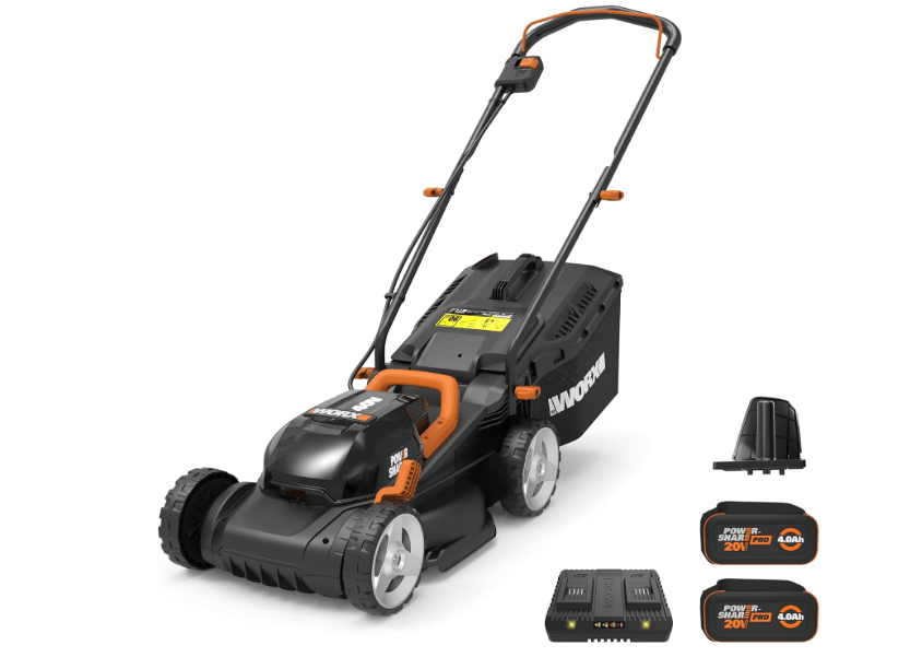 
WORX 40V 14" Cordless Lawn Mower for Small Yards, 2-in-1 Electric Mower Cuts Quietly, Compact & Lightweight Push Lawn Mower with 6-Position Height