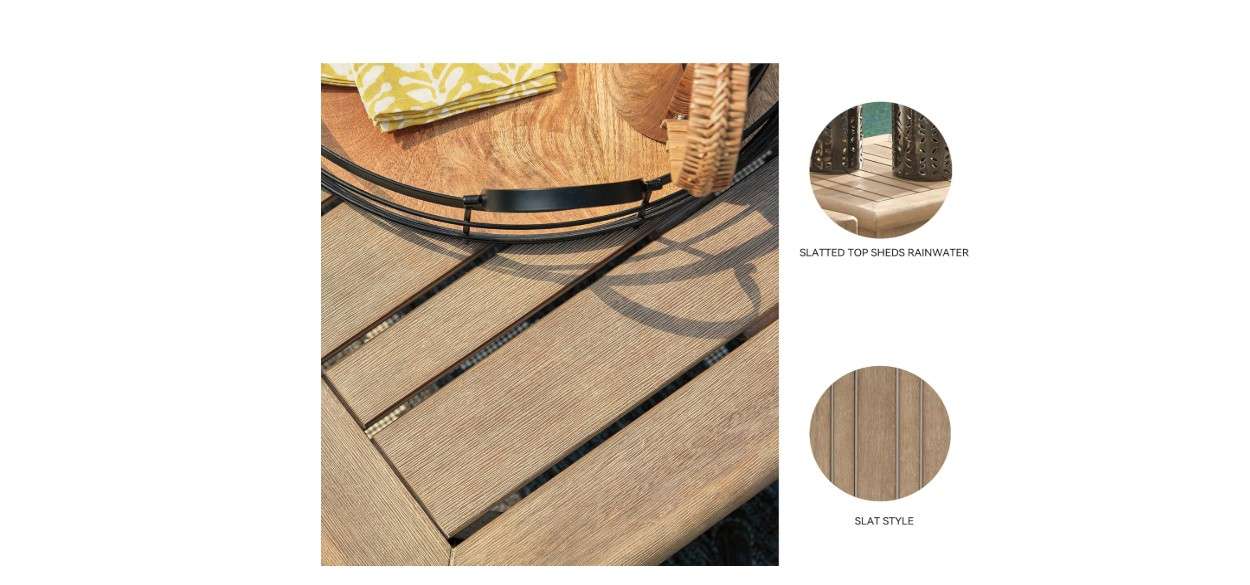 Signature Design by Ashley Gerianne Outdoor Eucalyptus Wood Square End Table, Beige 