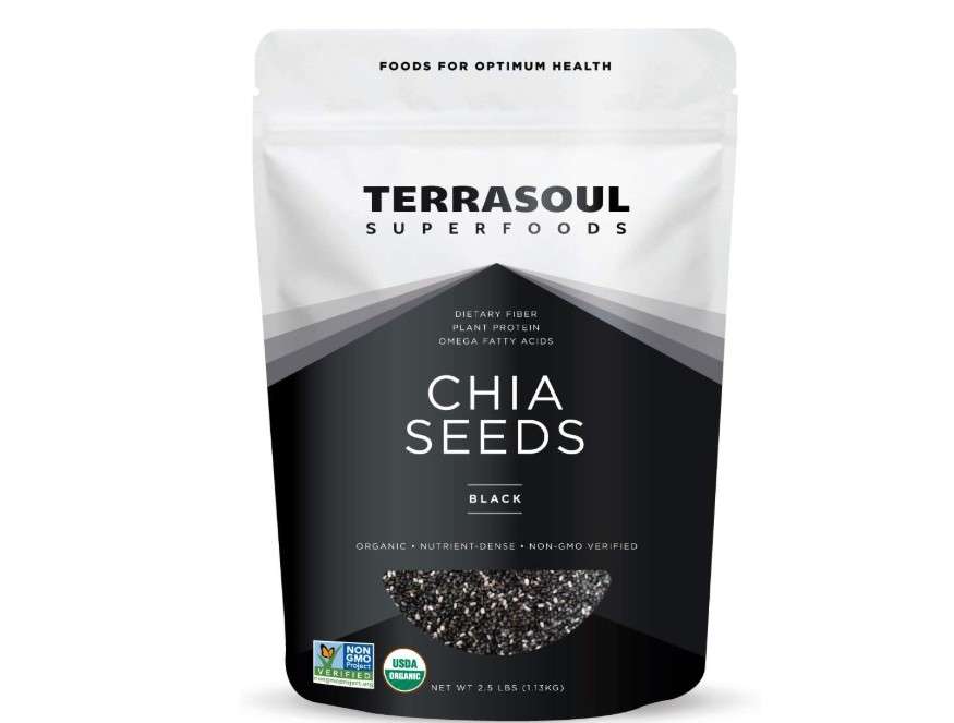 
Terrasoul Superfoods Organic Black Chia Seeds, 2.5 Pounds, Nutrient-Packed Superfood for Energy, Puddings, Smoothies, and Baking