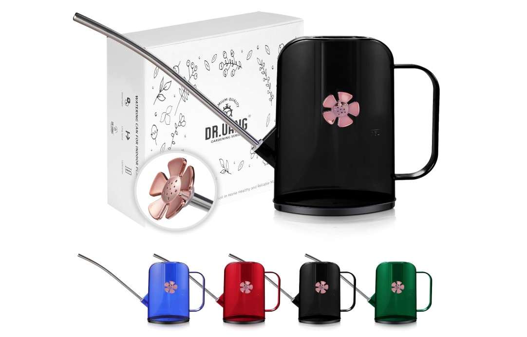 
Watering Can Indoor for House Plants Small Watering cans with Long Spout Flower Model Sprinkler Head 1.2L (Black Coffee, 1.2L)