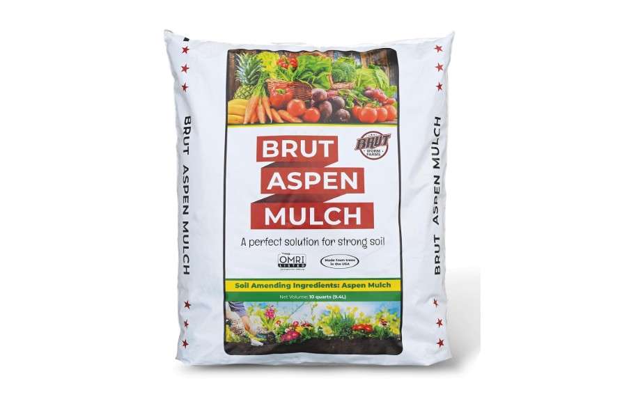 
Brut Organic Aspen Mulch, 10 Quart, Odor-Free, Nutrient Rich, High Water Retention, for Vegetable Gardens, Houseplants, Landscaping