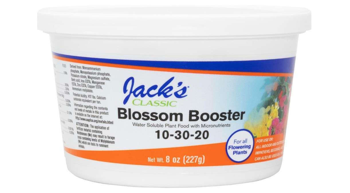  Jack's Classic 10-30-20 Blossom Booster Water-Soluble Fertilizer with Micronutrients for Increasing Color and Quantity of Blooms in Flowering Plants,