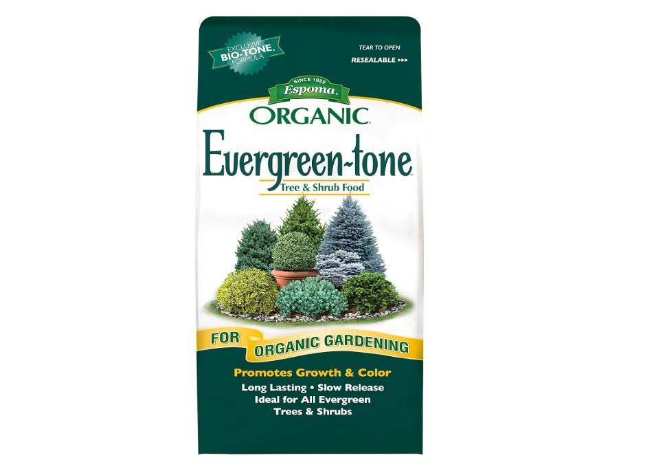 Espoma Organic Evergreen-Tone 4-3-4 Natural & Organic Fertilizer and Plant Food for Evergreen Trees & Shrubs. 8 lb. Bag. Use for Planting &