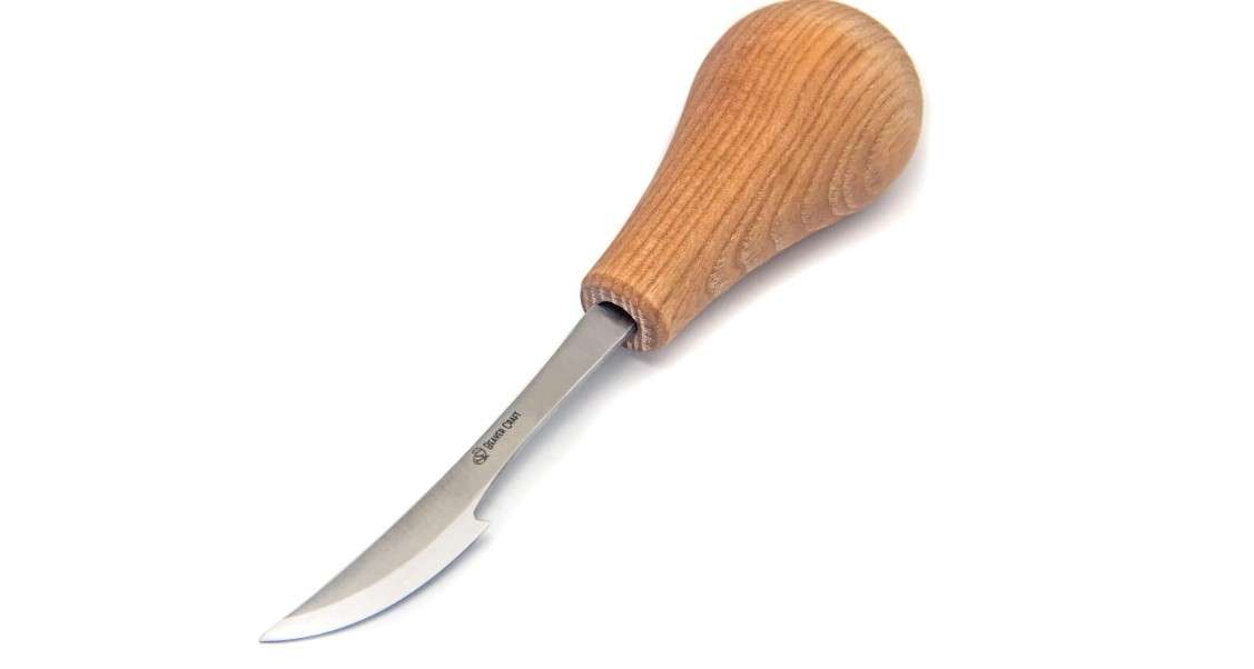  BeaverCraft Wood Carving Knife for Detail C17P - Sloyd Chip Carving Knife Carbon Steel - Whittling Knives for Beginners and Professionals - Wood Whittling.