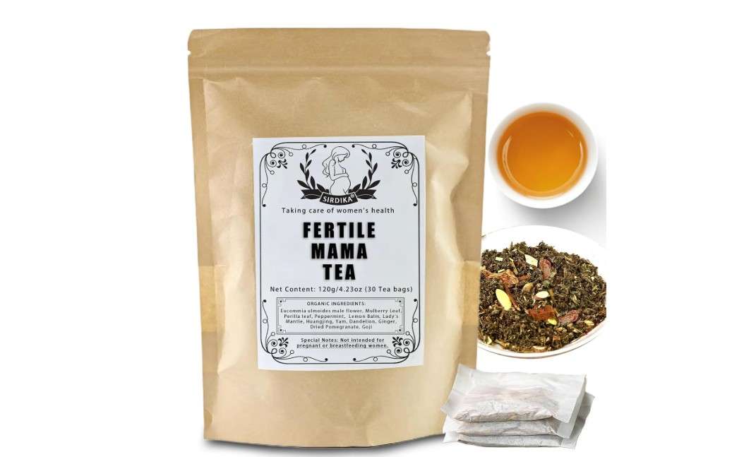  Fertile Mama Tea - Organic Fertility Tea for Women, 4.23oz/30 Teabags Supports for Her & Hormone Balance, Mint, and Red Raspberry Leaf - Caffeine Free... 