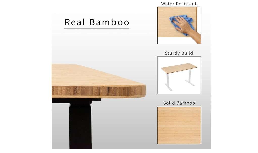  VIVO Bamboo 60 x 24 inch Universal Solid One-Piece Table Top for Standard and Sit to Stand Height Adjustable Home and Office Desk Frames, DESK-TOP60O