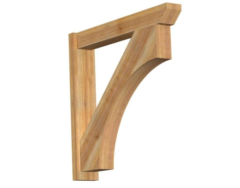  6"W x 36"D x 36"H Westlake Slat Rough Sawn Outlooker, Western Red Cedar