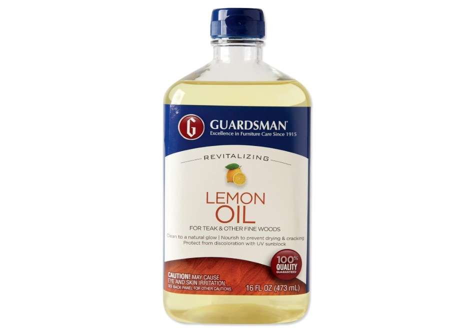  Guardsman Revitalizing Lemon Oil | Teak Oil Protects and Cleans Outdoor and Indoor Wood Furniture, Lemon Scent, 16 Fluid Ounces