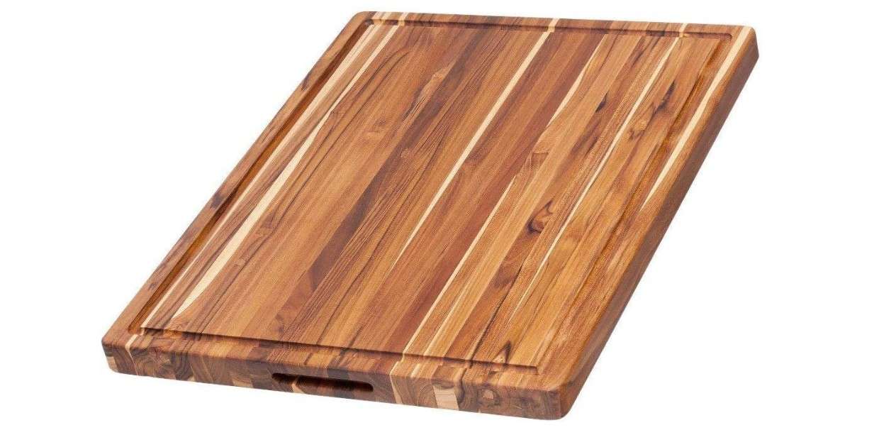  Teakhaus Carving Board - Large (L) Wood Cutting Board with Juice Groove and Grip Handles - Reversible Teak Edge Grain Wood - Knife Friendly - FSC Certified