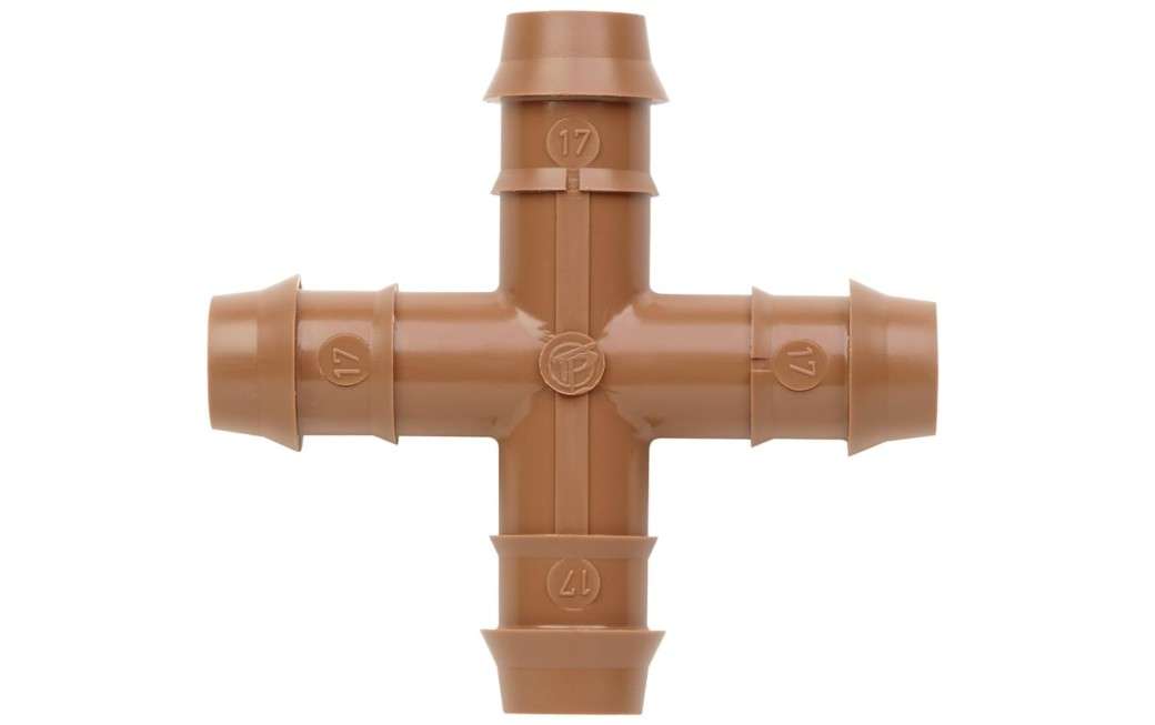  Netafim 17mm Techline Insert Cross - Drip Irrigation Barbed Cross Connector (50 PCS) | Compatible with 1/2" Drip Line Tubing | Easy Install | Precision