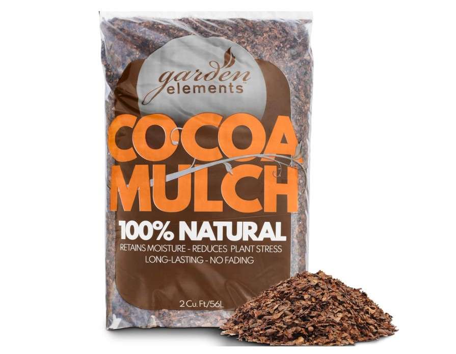 Garden Elements 100% Natural Cocoa Bean Shell Mulch for Gardens, Flower Beds, Potted Plants, and Mulching, 2 cu ft