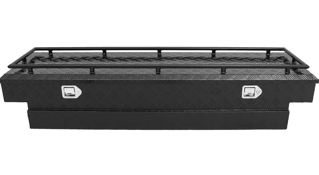 
Crossover Aluminum Truck Tool Box with Luggage rack for Pickup,Truck Bed, RV, 70"x20"x15" Waterproof Truck Chest with Lock and Keys - Black