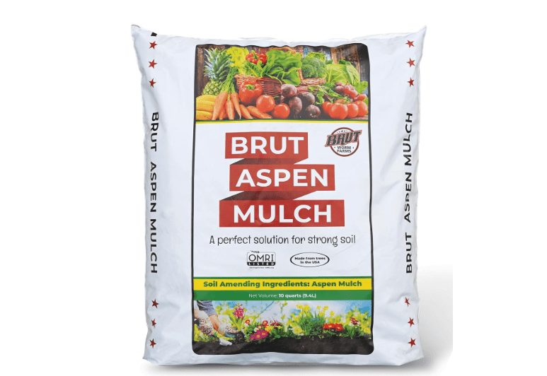 
Brut Organic Aspen Mulch, 10 Quart, Odor-Free, Nutrient Rich, High Water Retention, for Vegetable Gardens, Houseplants, Landscaping