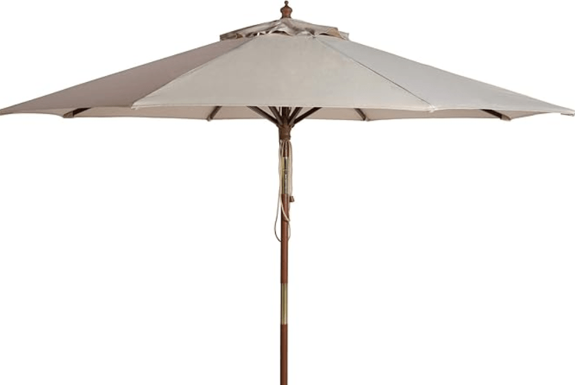 SAFAVIEH PAT8009A Collection Cannes Beige 9Ft Wooden Outdoor U