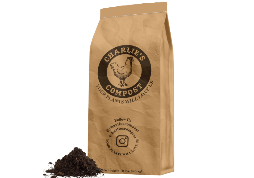 
Charlie's Compost - Odor Free Organic Fertilizer for Home Gardens, Raised Beds, Containers, Seed Starting Mix, Natural Soil Amendment with Biochar 10lb
