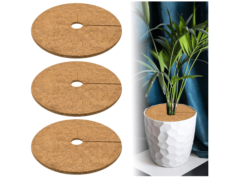 
ZeeDix 3 Pack 24 Inch Coconut Fiber Tree Mulch Ring, 100% Natural Coco Coir Tree Ring Mulch Mat, Coconut Coir Discs Plant Cover Tree Protectors