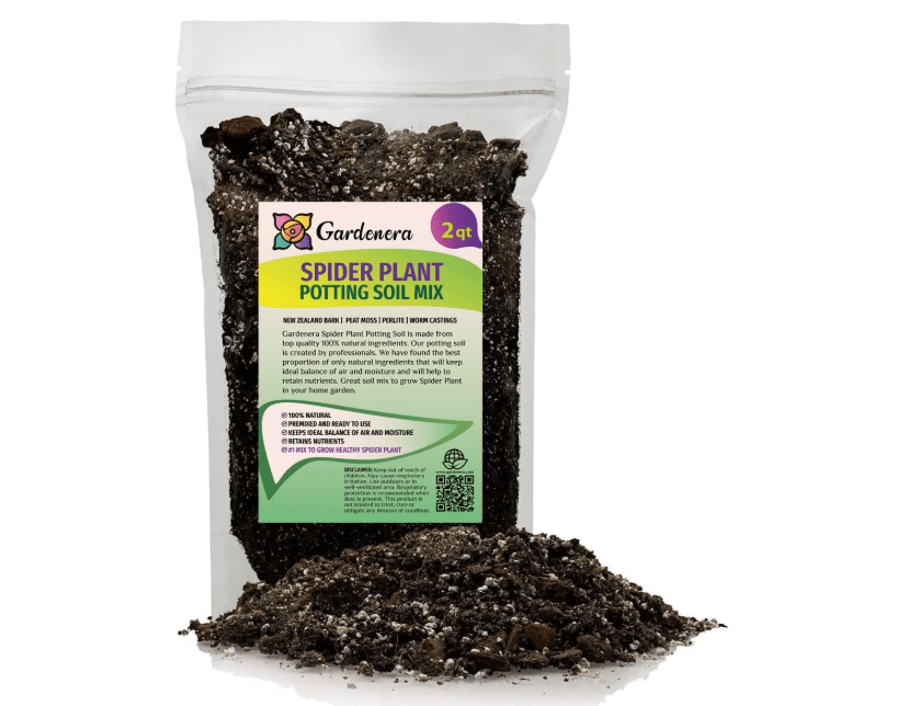 GARDENERA Premium Spider Plant Potting Soil Mix - (2 Quart Bag)
