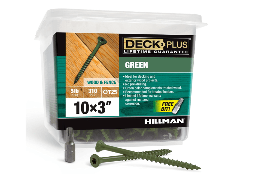  Deck Plus Deck Screws, #10 x 3" Self Drilling Screws and Wood Screws, Exterior Screws, 5 lb Bo