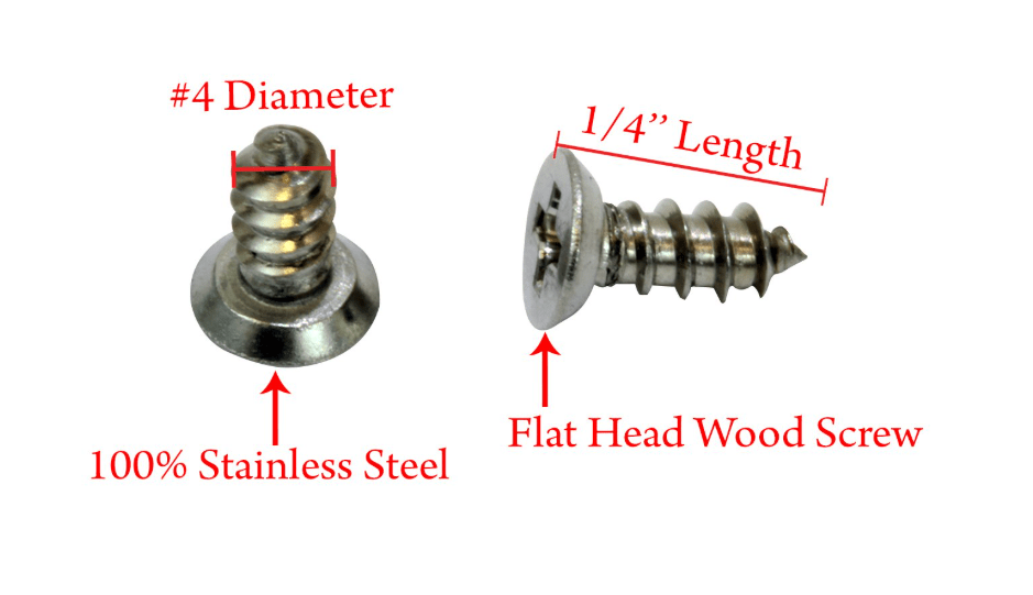  Bolt Dropper #4 x 1/4" Stainless Steel Flat Head Phillips Wood Screw (100 Pack), 18-8 (304) Stainless Steel Sheet Metal Screws - Type A Point, Plain Finish