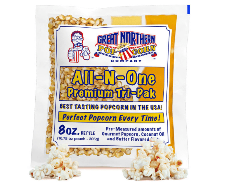 
Movie Theater Style 40-Count Popcorn Packs - Pre-Measured 8-Ounce All-in-One Kernel, Salt, Oil Packets for Popping Machines by Great Northern Popcorn