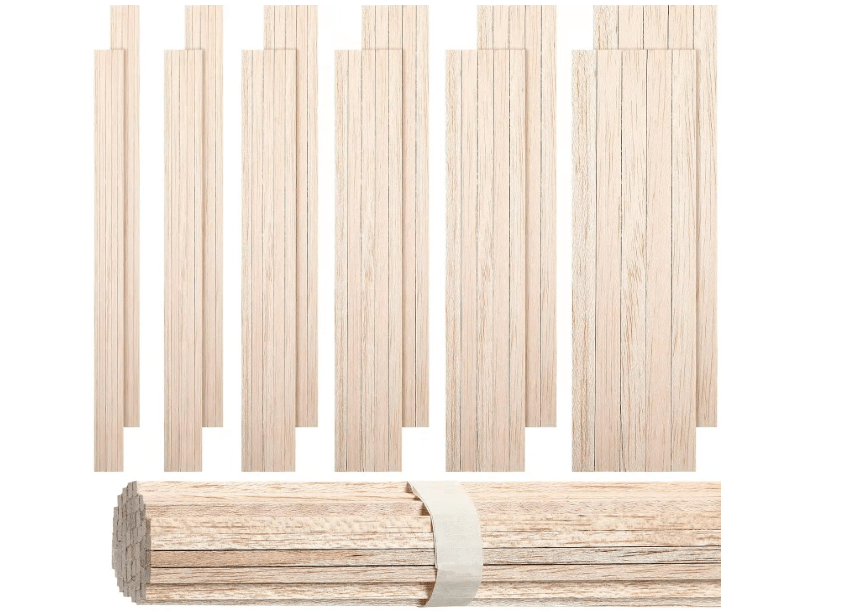  Yulejo 215 Pieces Balsa Wood Sticks Wooden Dowel Rods Square Hardwood Unfinished Wooden Strips for DIY Molding Crafts Projects Making(1/8, 3/16, 1/4, 5/16,.