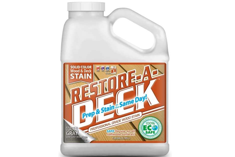Restore-A-Deck Solid Color Stain for Decks & Exterior Wood (1 Gallon, Coastal Gray)