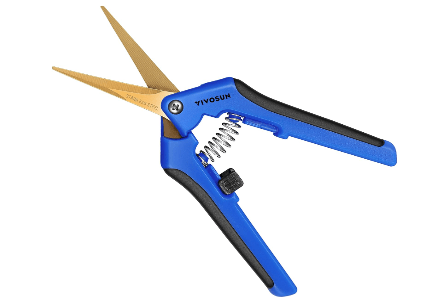 
VIVOSUN Curved Gardening Scissors 6.5 Inch Hand Pruner Shear with Titanium Coated Blades 1-Pa