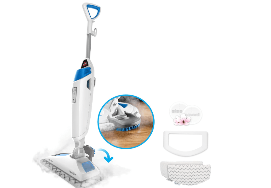 
Bissell Power Fresh Steam Mop with Natural Sanitization, Floor Steamer, Tile Cleaner, and Hard Wood Floor Cleaner with Flip-Down Easy Scrubber, 1940A