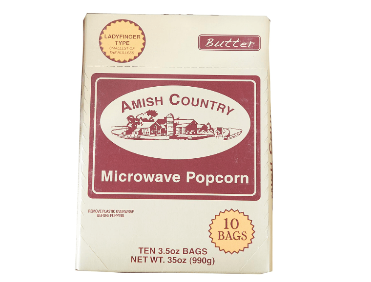 
Amish Country Popcorn | Old Fashioned Microwave Popcorn | 10 Bags Ladyfinger Butter | Non-GMO, Gluten Free, Microwaveable and Kosher (10 Bags