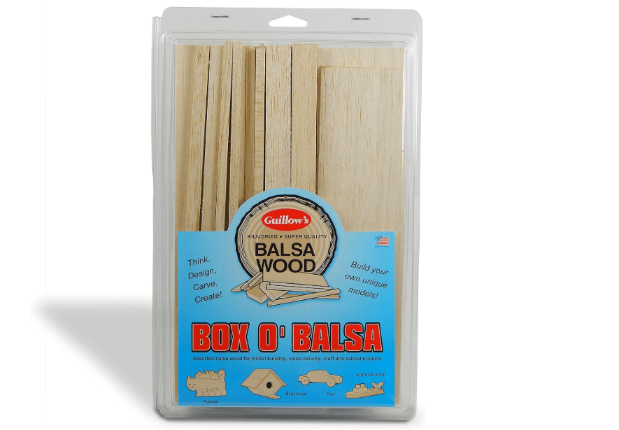  Guillow's Box O' Balsa Model Kit, Small, Random Sizes, 1-Pound Box