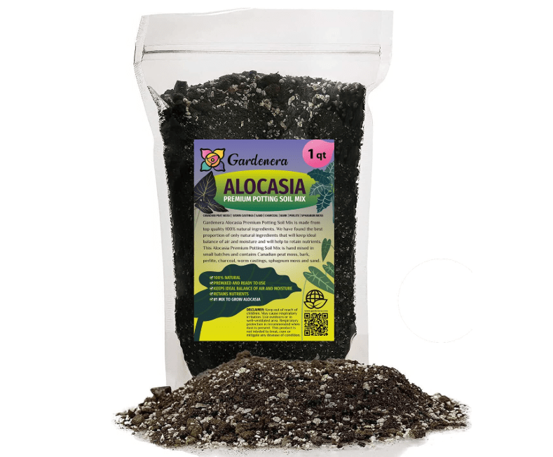 
Gardenera Premium Alocasia Plant Potting Mix - Crafted for Thriving Growth and Striking Elegance - 1 Quart, MAIN-ALOCASIA-