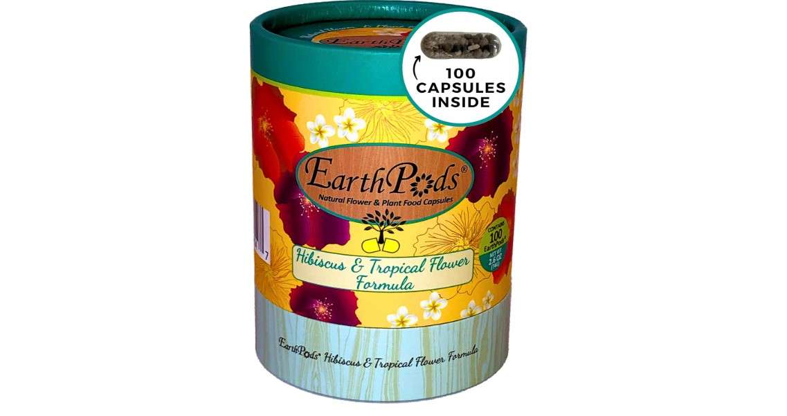 EarthPods - Bio Organic Hibiscus Fertilizer Spikes - Plumeria & Bougainvillea - Tropical Plant Food Sticks - Premium Formula - Hand Made in USA